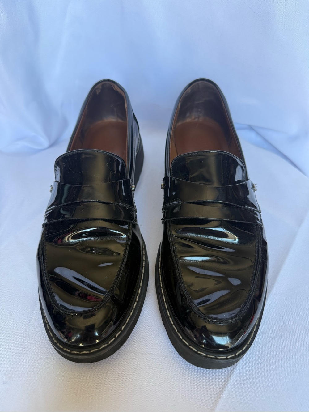 Franco Sarto Cassandra Black Patent Leather Penny Loafer Size 8.5 - Picture 6 of 12